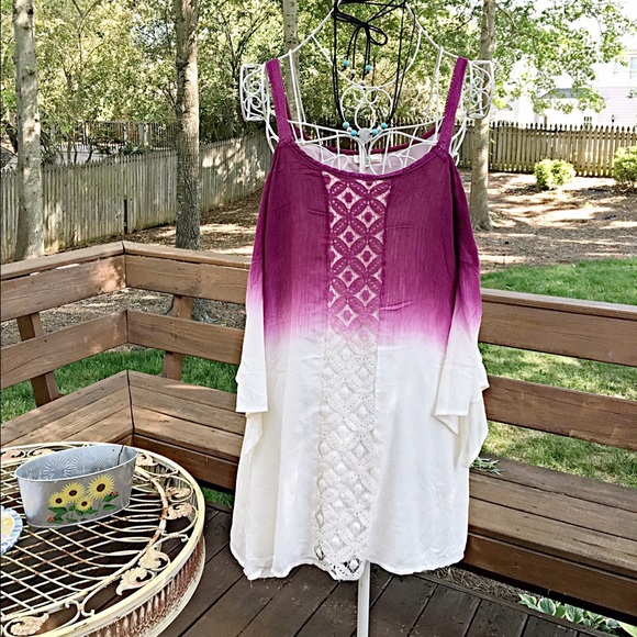 Berry/cream embroidered dress! Buy me for $34! 👠 - Picture 3 of 3