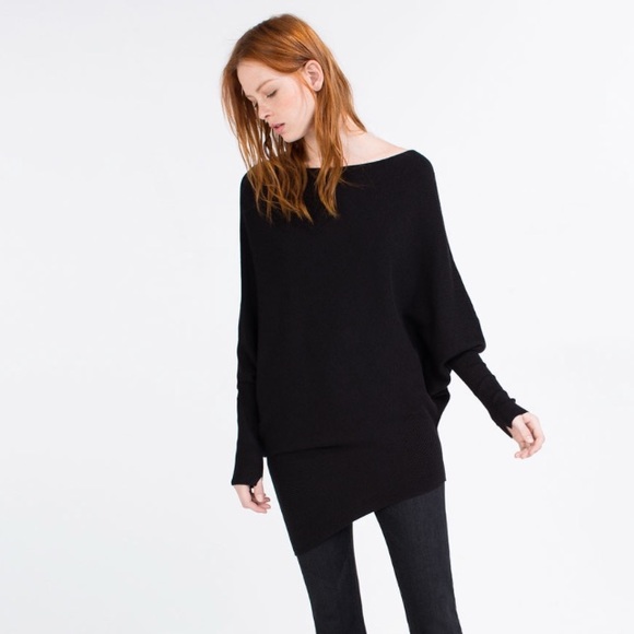 Black asymmetrical Zara sweater