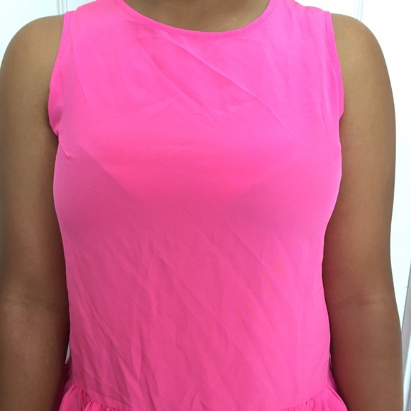 Hot pink silk blouse