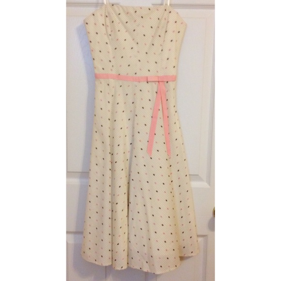 BCBGMaxAzria Polka Dotted Strapless Dress