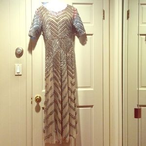 gorgeous champagne/nude sequined gown