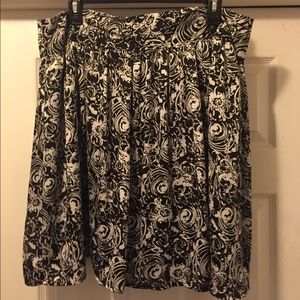Silky Black with White Floral Design