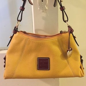 Dooney and Bourke yellow pebbled leather bag