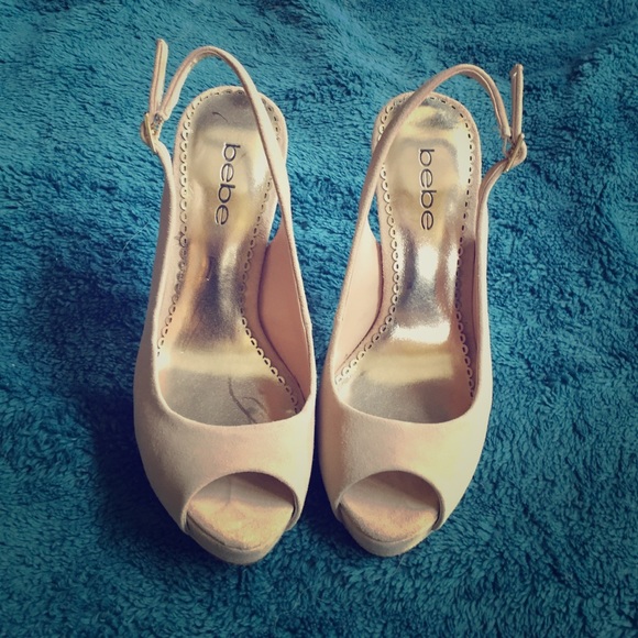 Bebe tan suede shoes