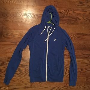 Blue Nike zip up hoodie