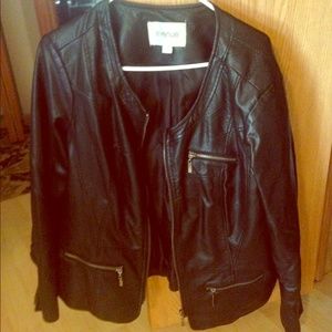 Avenue brand black leather jacket