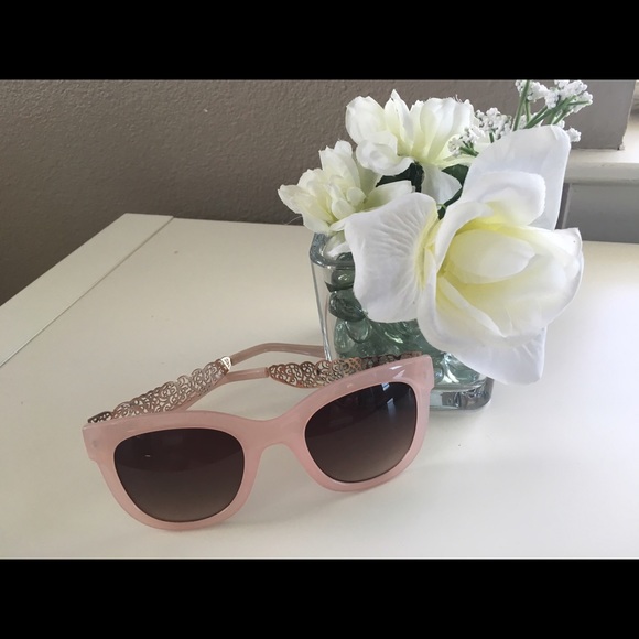 Pink Glasses w/ Gold Detailing