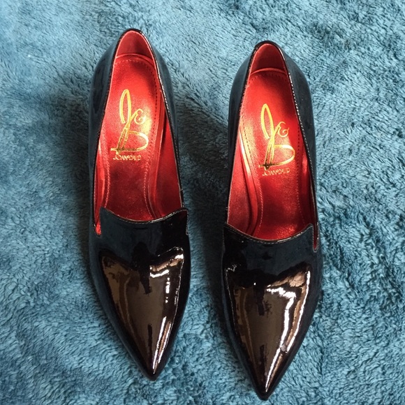 Joan & David black patent leather heels