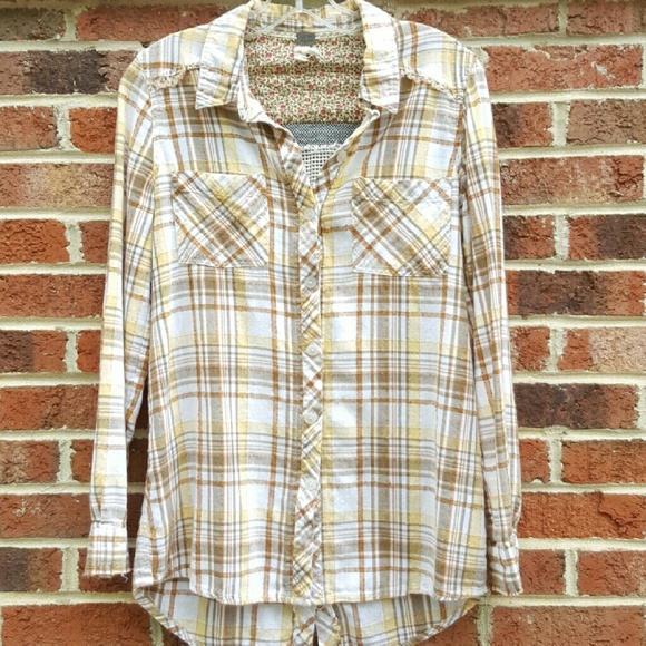 Free People Park Ranger Plaid Buttondown Blouse