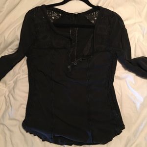Dark gray Free People shirt.