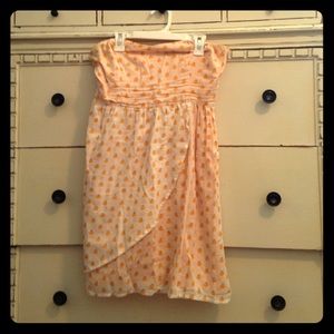 Strapless, sweetheart strapless cotton sundress