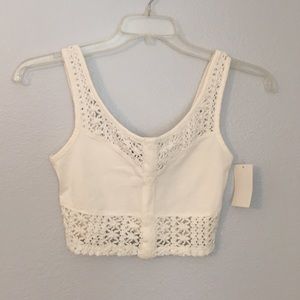 NWT Ivory cropped tank