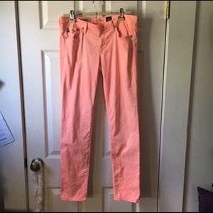 AG stilt cigarette jeans, neon orange