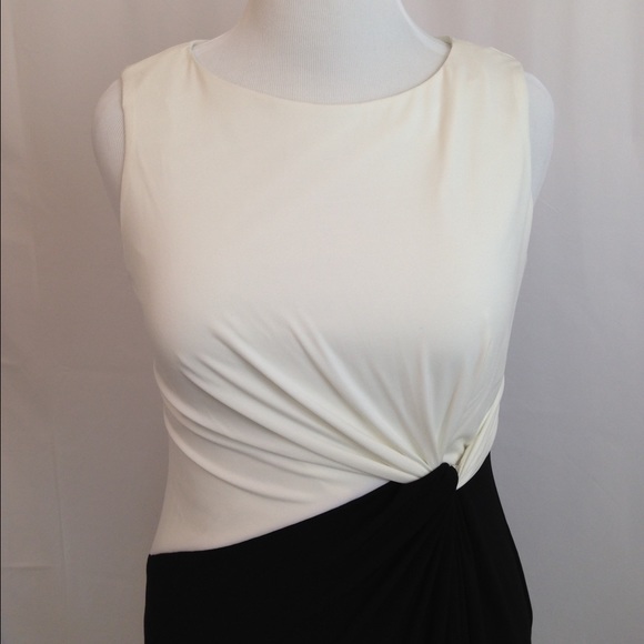 Be the yin and yang in this cream and black dress.