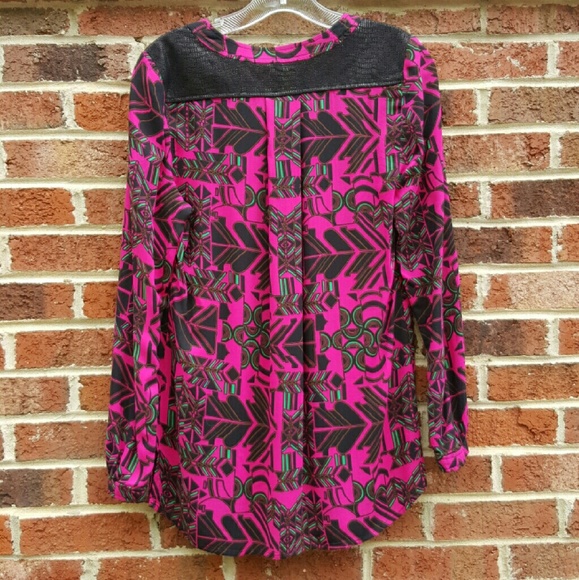 Plenty by Tracey Reese Hot Pink Print Blouse - Picture 4 of 4