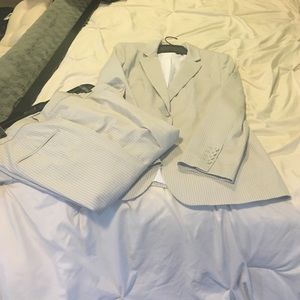 Express pinstriped blazer and pants.