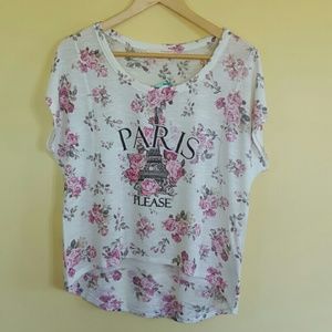 Paris Floral Dolman Sleeve Shirt by Papaya