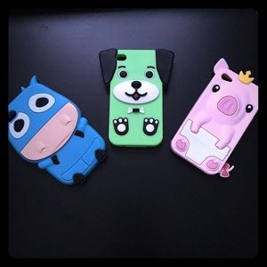 I phone 4 animal cases- gently used-