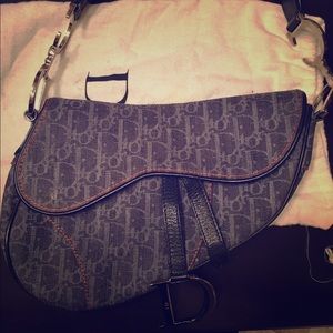 Authentic denim Dior saddle bag