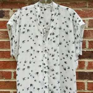 Red Haute Birds Blouse