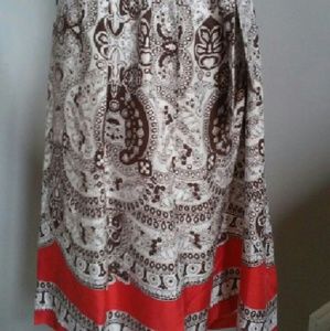 BOGO FREE SKIRTS Flowy Brown Print skirt size 14