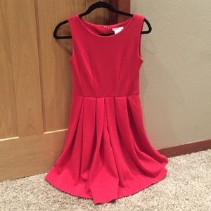 Red fit and flare dress