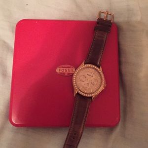Leather Fossil Watch