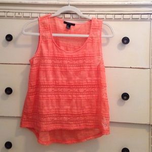 Forever 21 coral lace tank