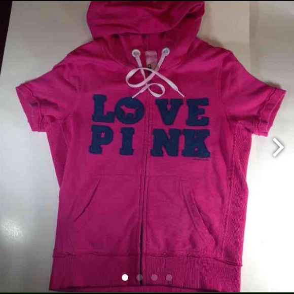 Pink Short Sleeve Hoodie Small