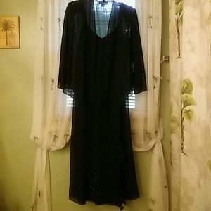 Black dress with sheer matching jacket