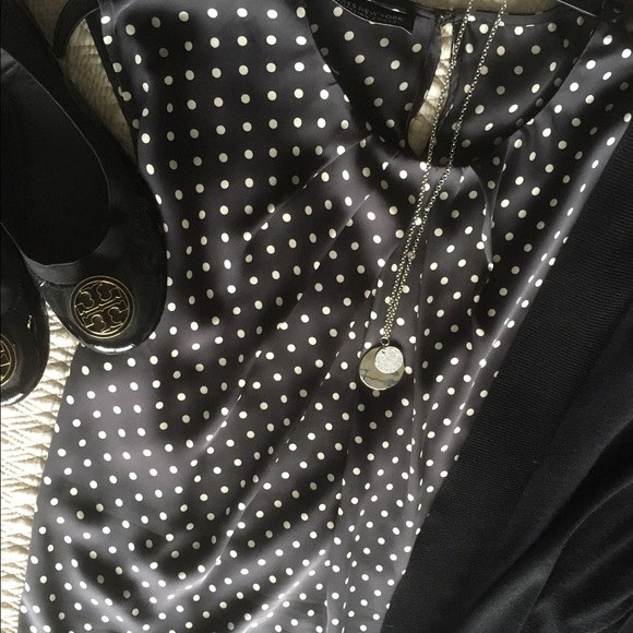 3X black & white polka dot tank