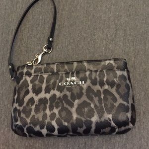 Coach Peyton Ocelot Leopard Animal Print Wristlet