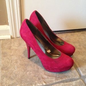 Red high heel shoes