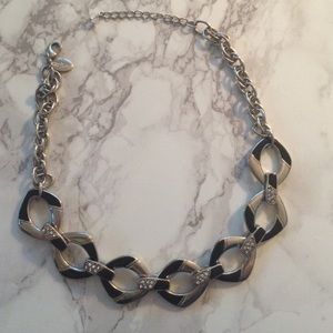 Reversible black and silver necklace