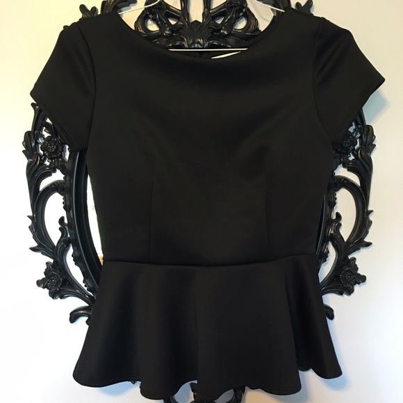 Black peplum top