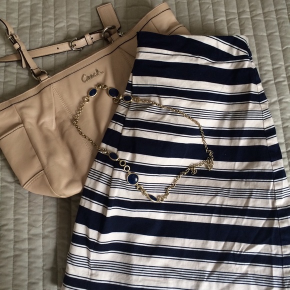 Dresses & Skirts - ✅ Navy and tan stripe skirt
