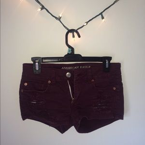 Ripped American eagle shorts