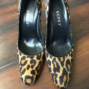 ECFET Italian Leopard animal hair heels