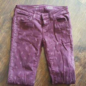 Burgundy Bandana Van's Skinny Jeans