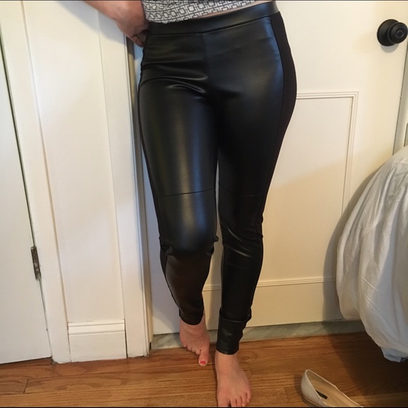 Faux-leather leggings