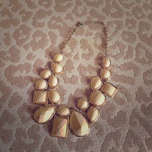 Cream and Gold Stone Necklace