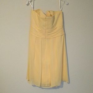 Strapless Crinkle Chiffon Dress with Front Cascade