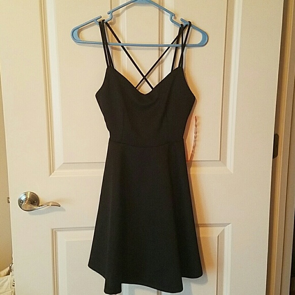 Black strappy cocktail dress