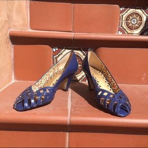 Seychelles Navy Kitten Heels