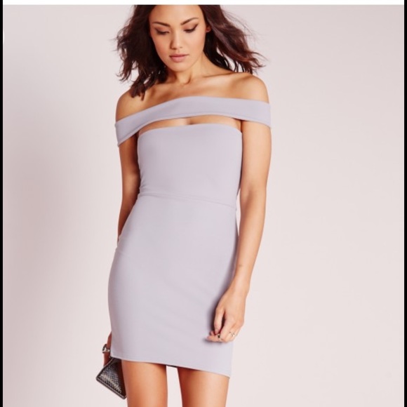 Missguided grey Bardot dress.