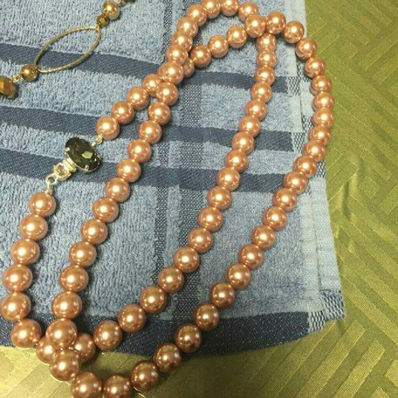 Taupe glass pearls
