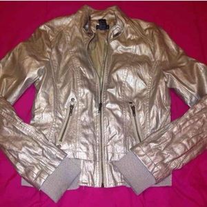 gold bomber jacket