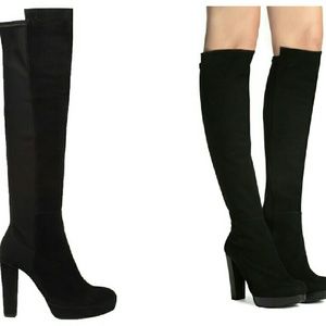 Stuart Weitzman sexy tall black suede boots