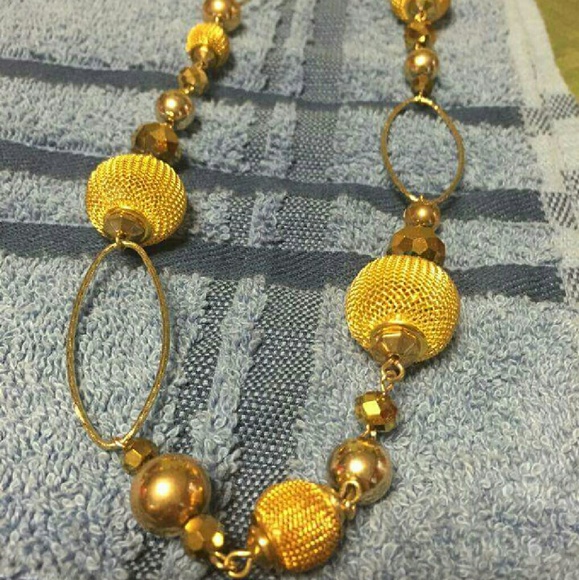 Gold mesh necklace