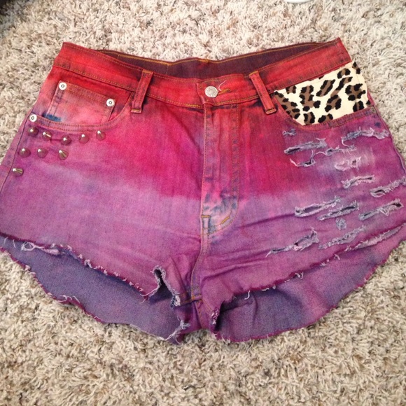 Customized denim shorts